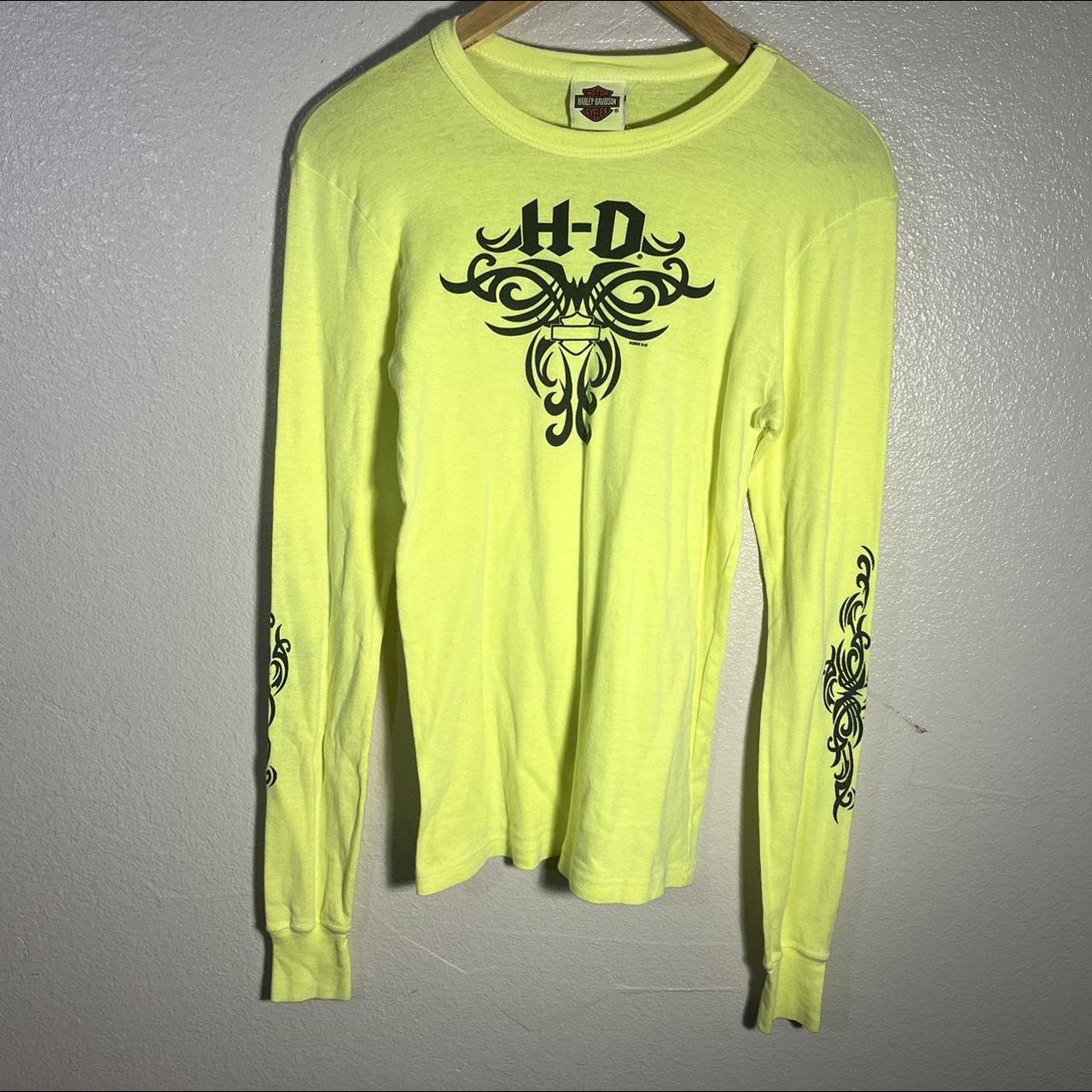 Vintage Harley Davidson Tattoo Long Sleeve Print T... - Depop