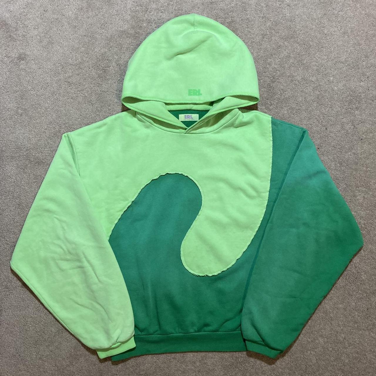ERL Swirl Hoodie (Green/Green). The hoodie has been | Depop