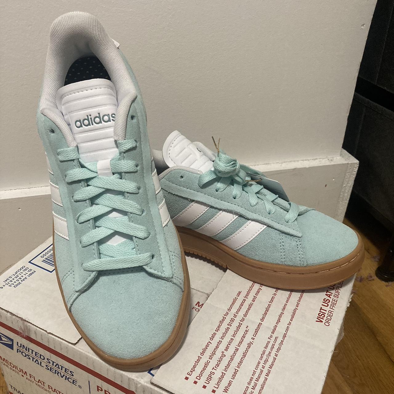 Never been worn light blue adidas bought for $80... - Depop