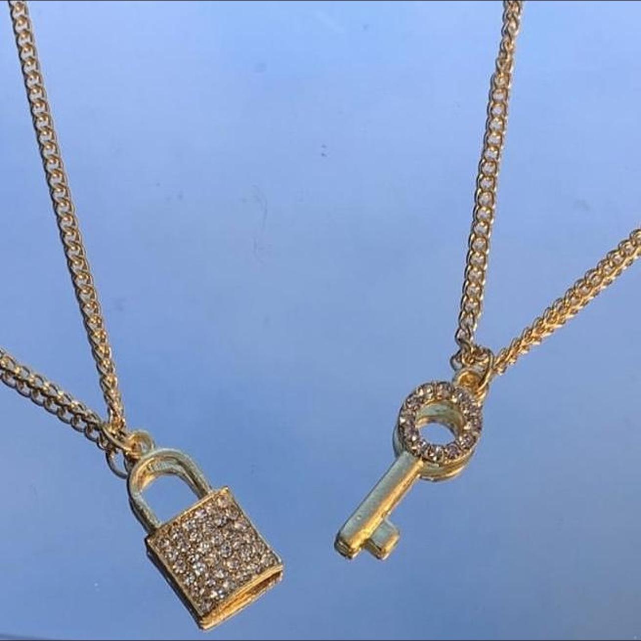 lock and key necklace set set to standard shipping... Depop