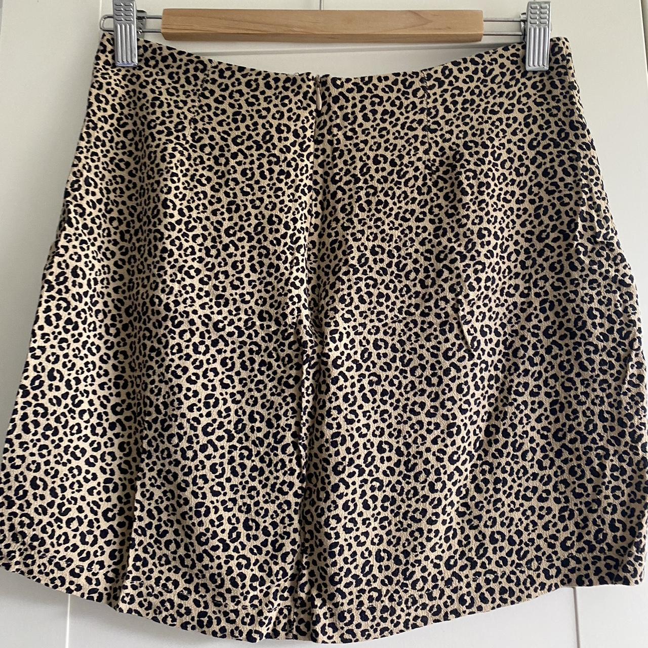 Pull and Bear, leaopard print mini skirt. Size Eu M.... - Depop