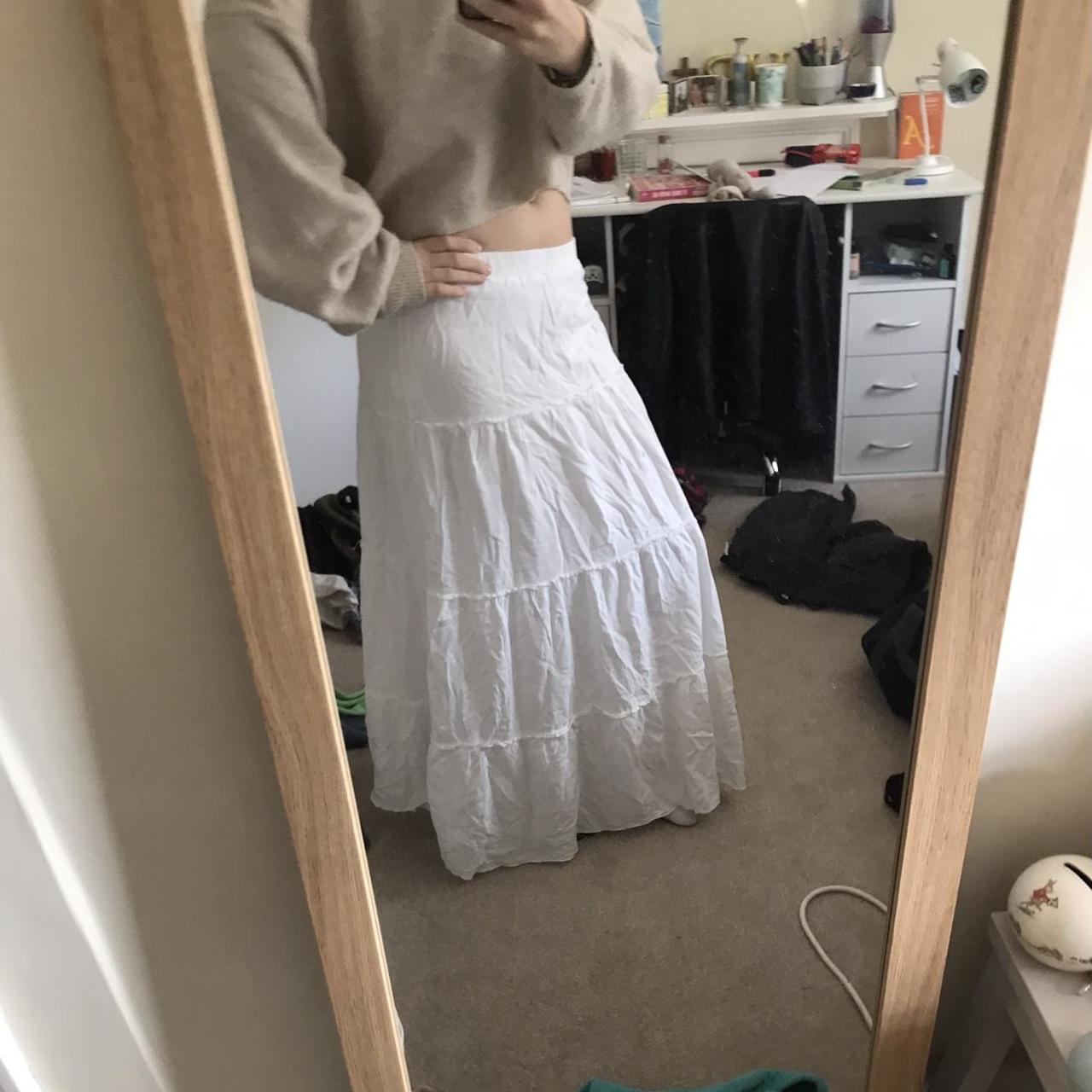 Really cute long white skirtBrandy Melville Izzy... Depop