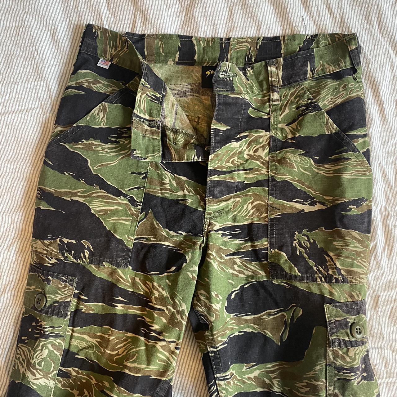 Stan Ray camo cargo trousers, good condition, toggle... - Depop