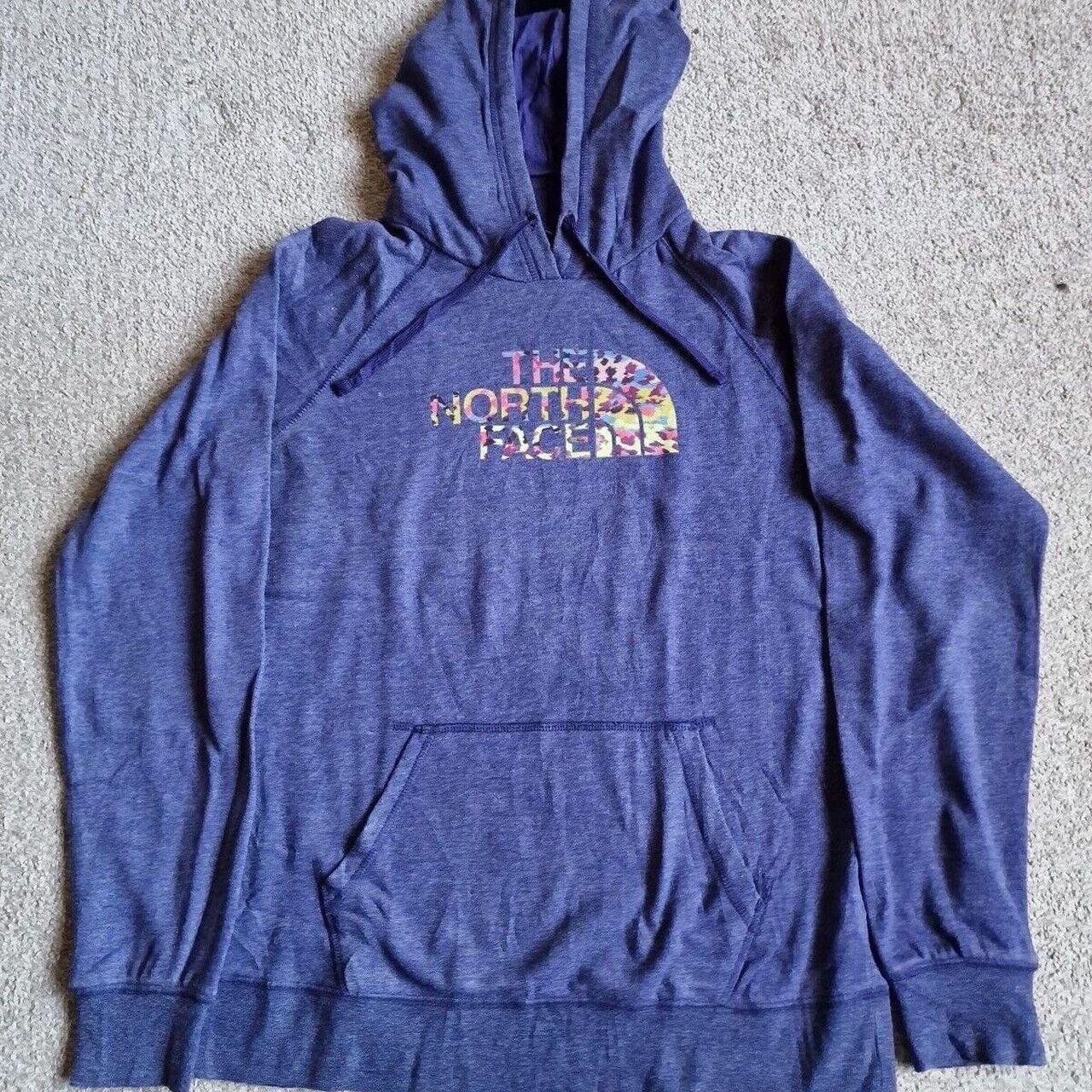 North face hot sale blue sweatshirt