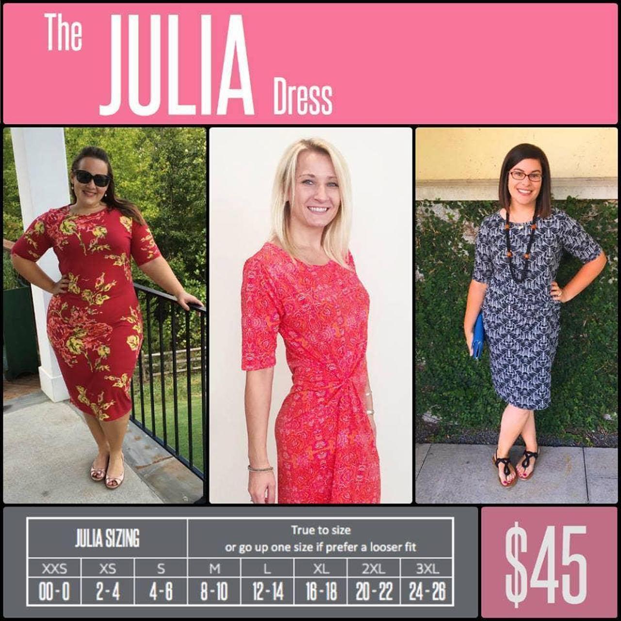 Lularoe Julia Dress Women's Size Medium Blue/Red NEW!