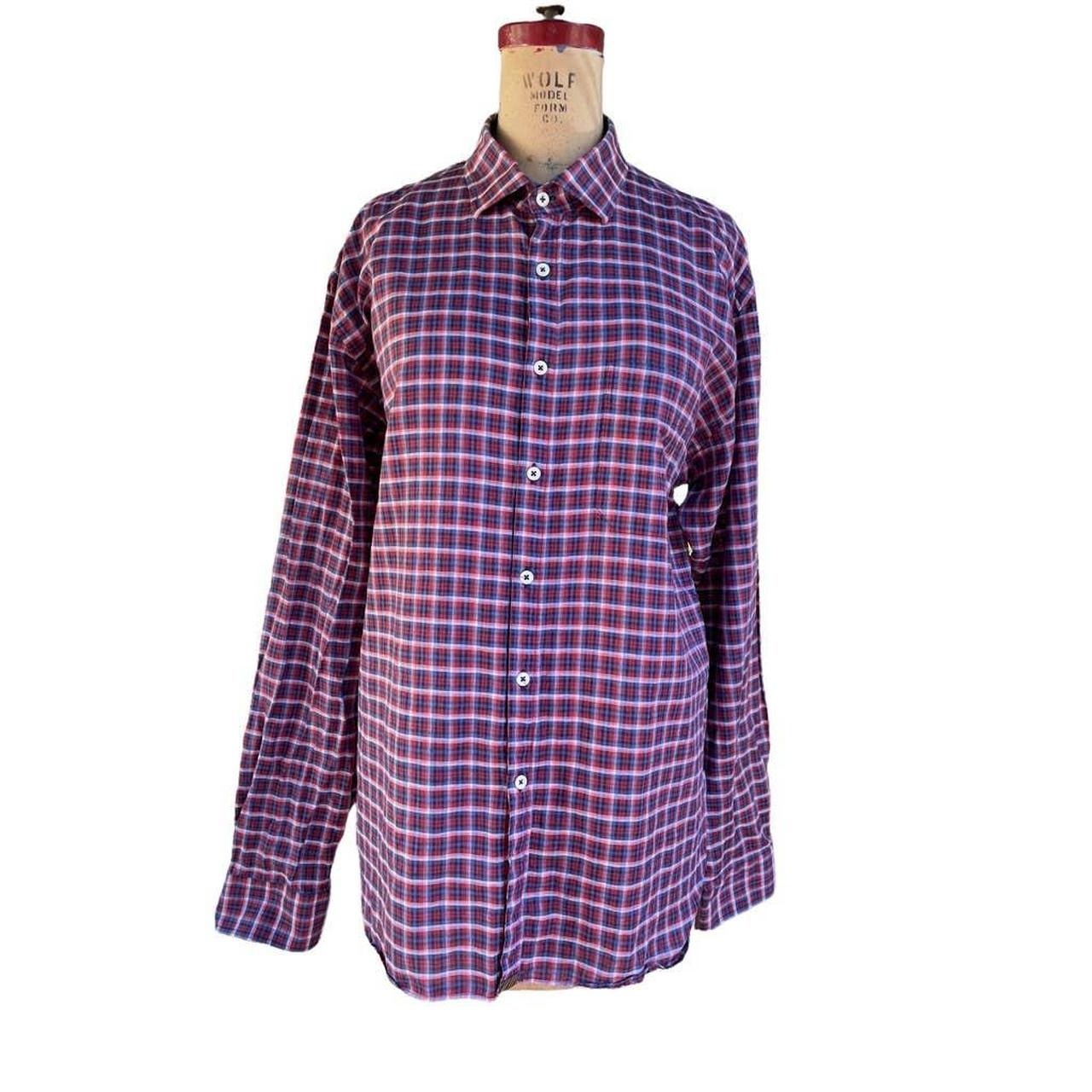 Billy Reid Men s Blue Plaid Button Front Long Sleeve