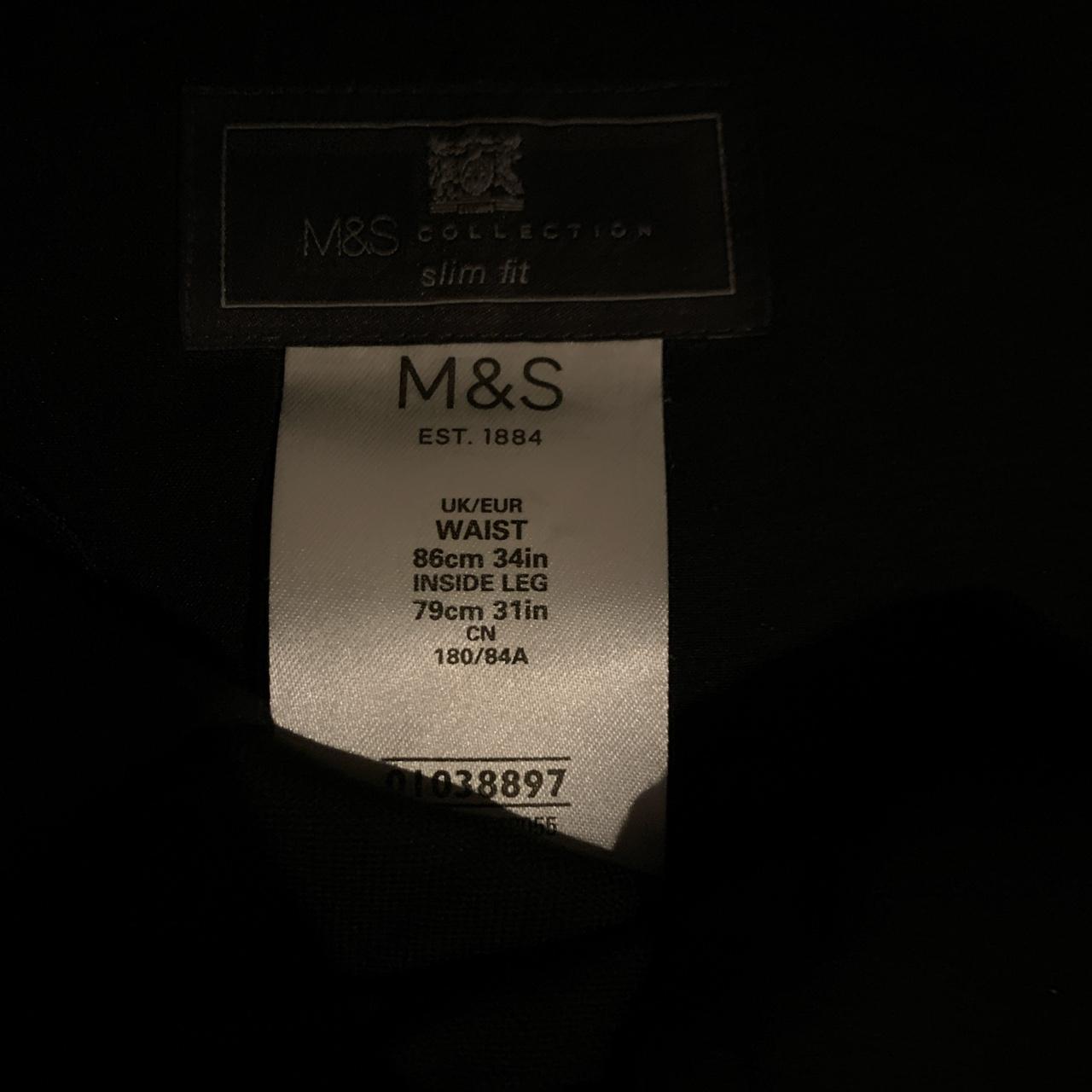 Marks and Spencer Black Tie Dress Trousers 34in... - Depop