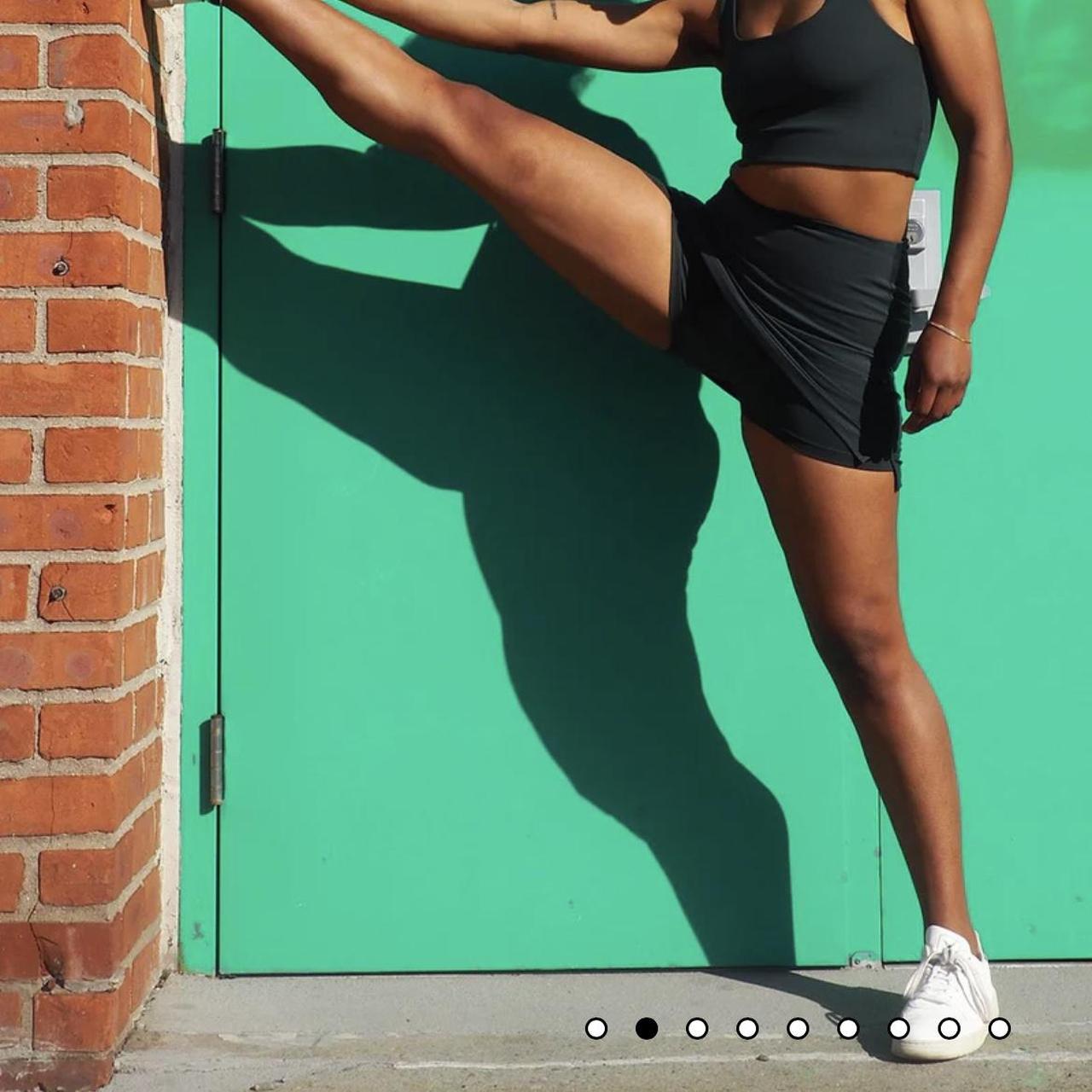 Girlfriend Collective black sport skort Super... Depop