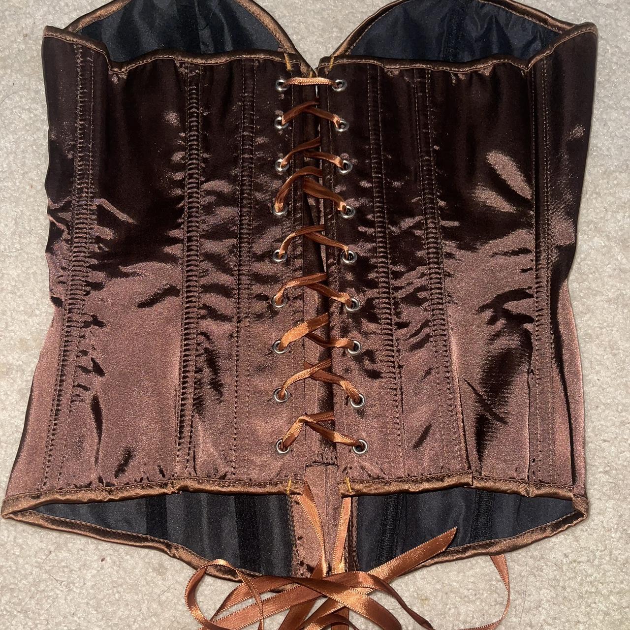 brown corset top -worn once -no flaws -send me an... - Depop