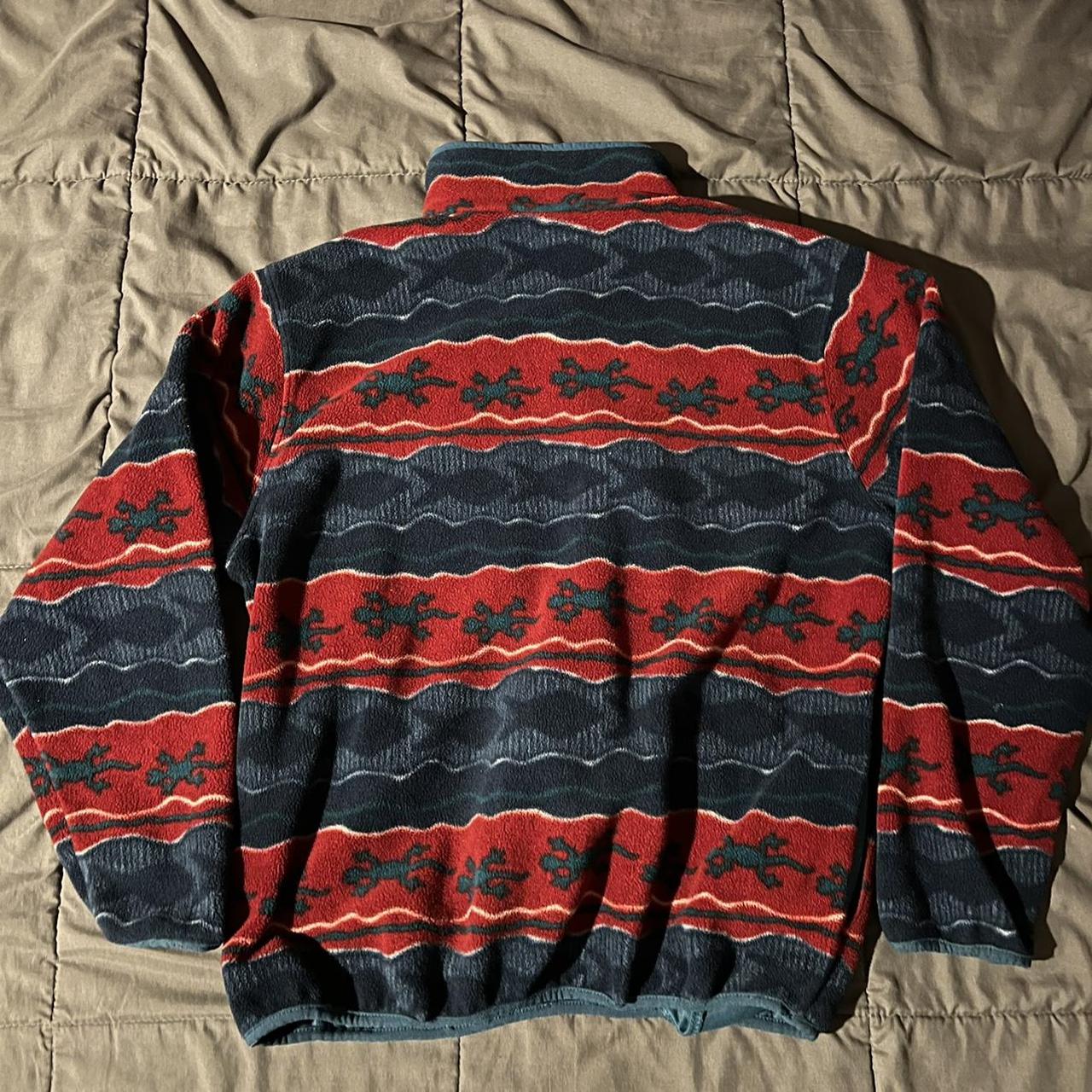 Vintage 90s L.L. Bean Gecko Fish Print Pullover | Depop