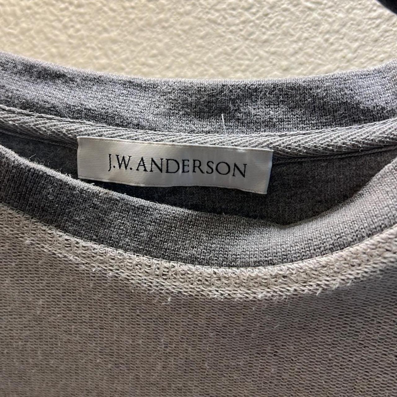 Jw Anderson Women S Grey And White Jumper Depop