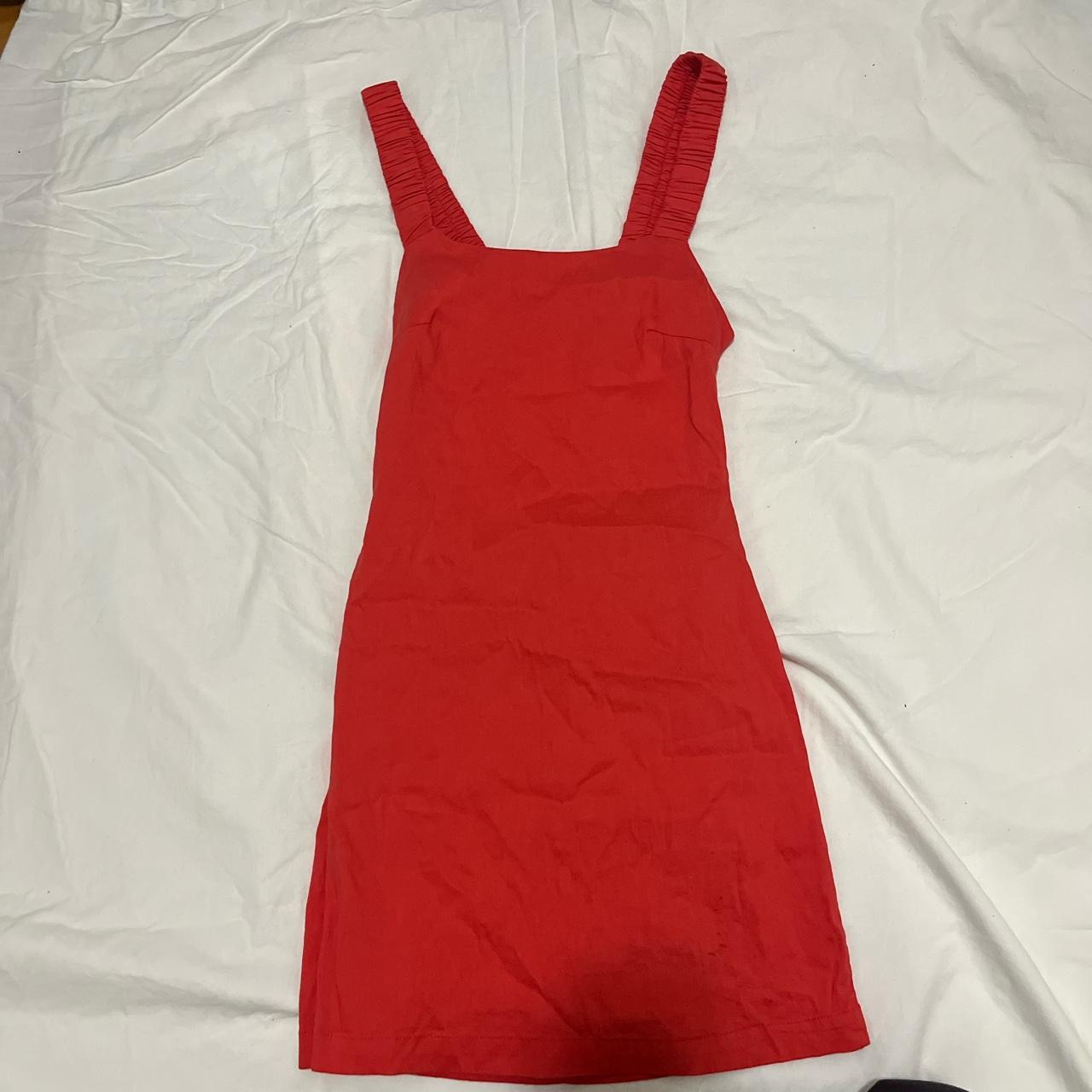 Zara Women's Pink and Orange Dress Depop