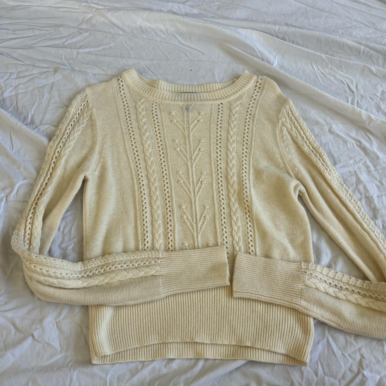 Topshop Women's Cream Jumper | Depop