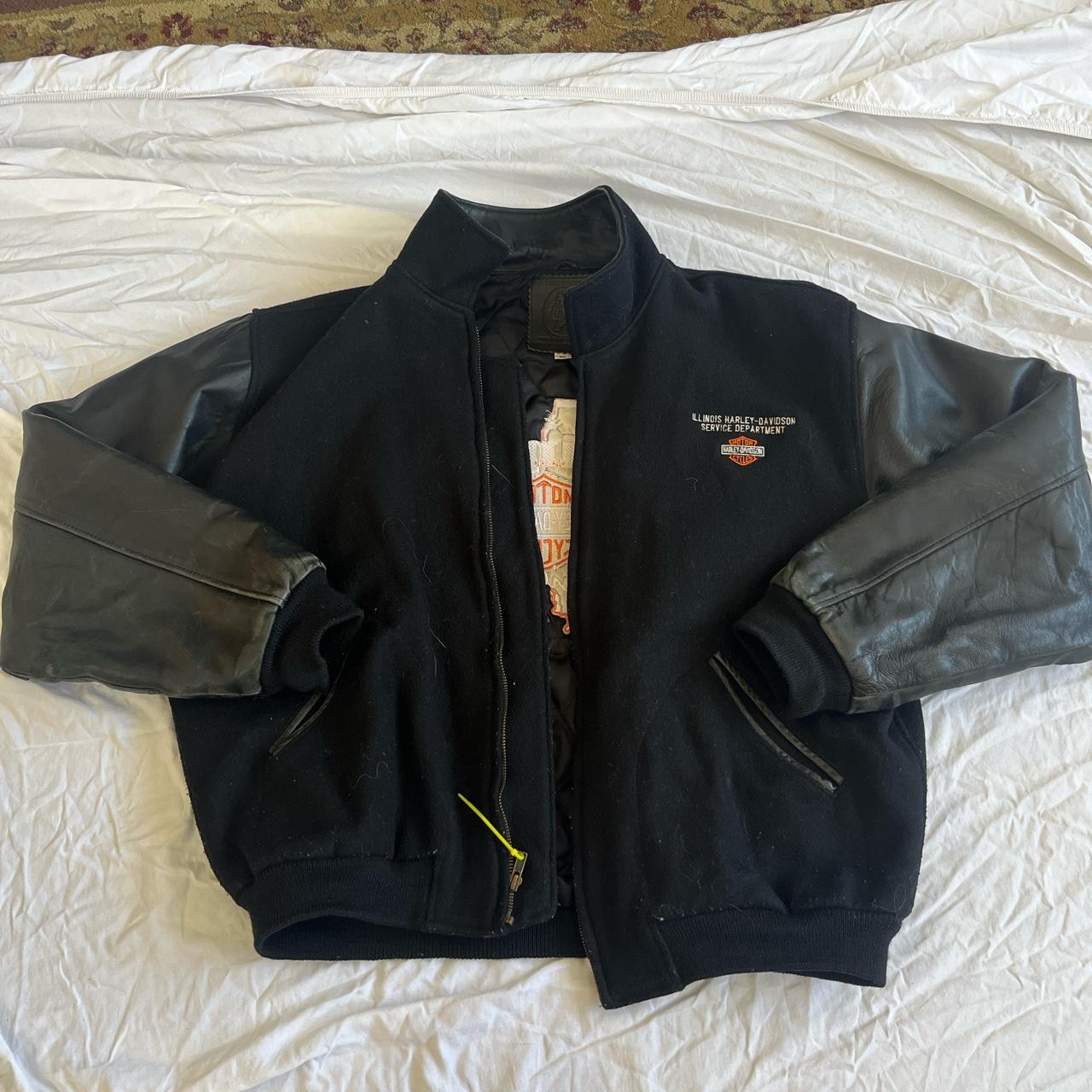 Harley Davidson Women's Black and Orange Jacket | Depop