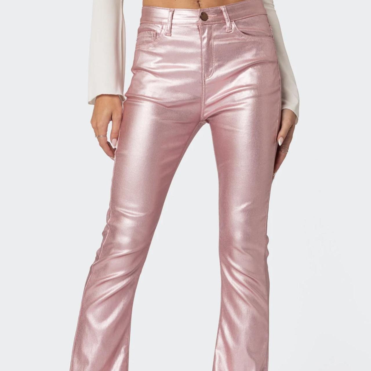 Faux leather 2024 pink pants