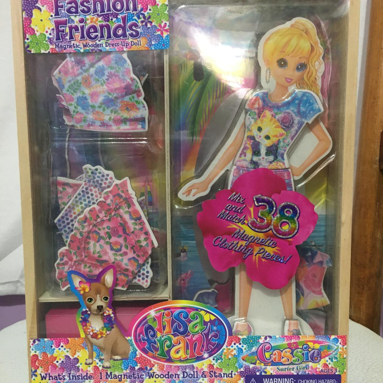 Lisa Frank Wooden Doll Magnetic Paper Dolls in Box No Lid Dress Up