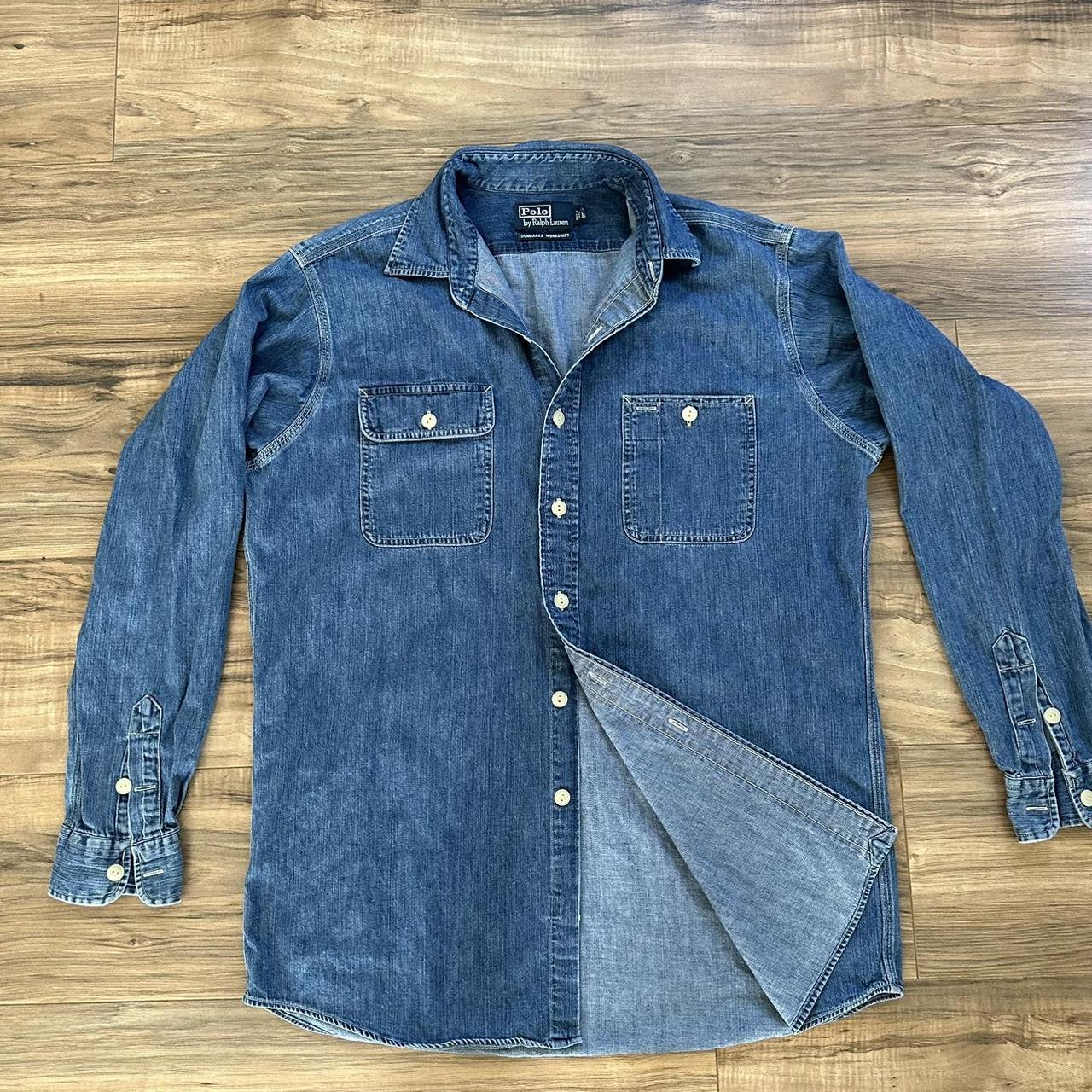 Denim polo by Ralph Lauren long sleeve. Great... - Depop