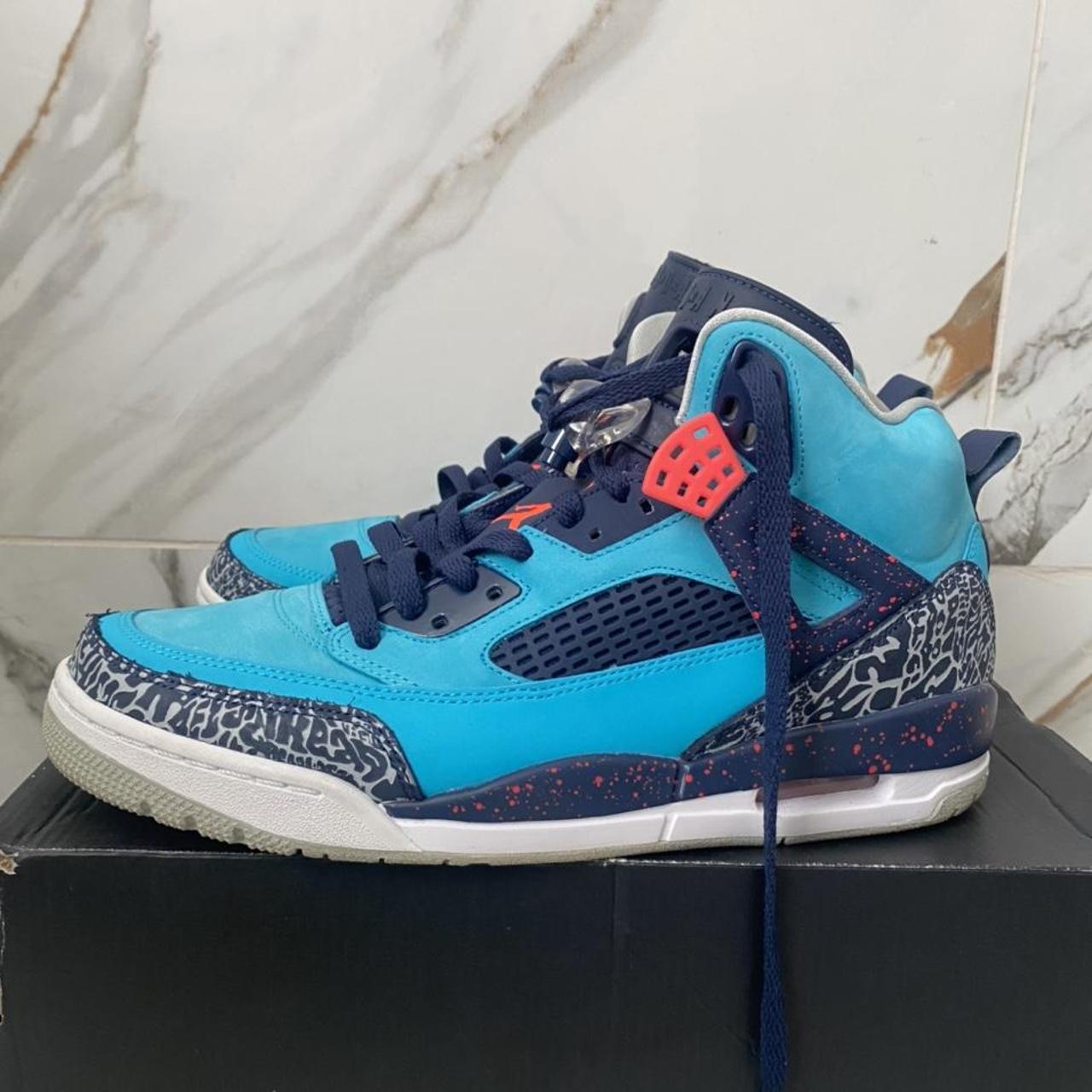 Jordan Spizike Turquoise Blue UK Size 10 Worn Once. Depop