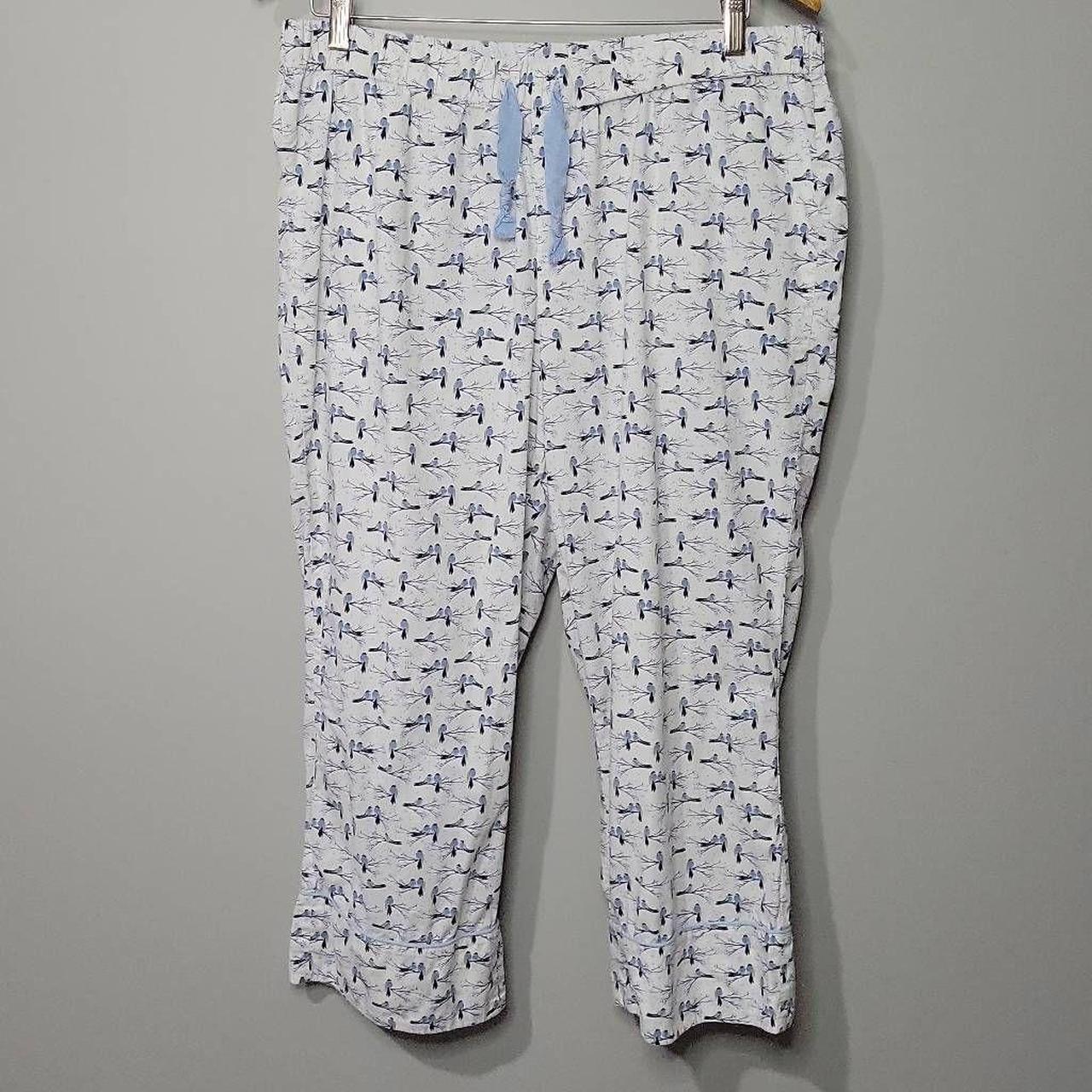 Lands End Women S White And Blue Pajamas Depop