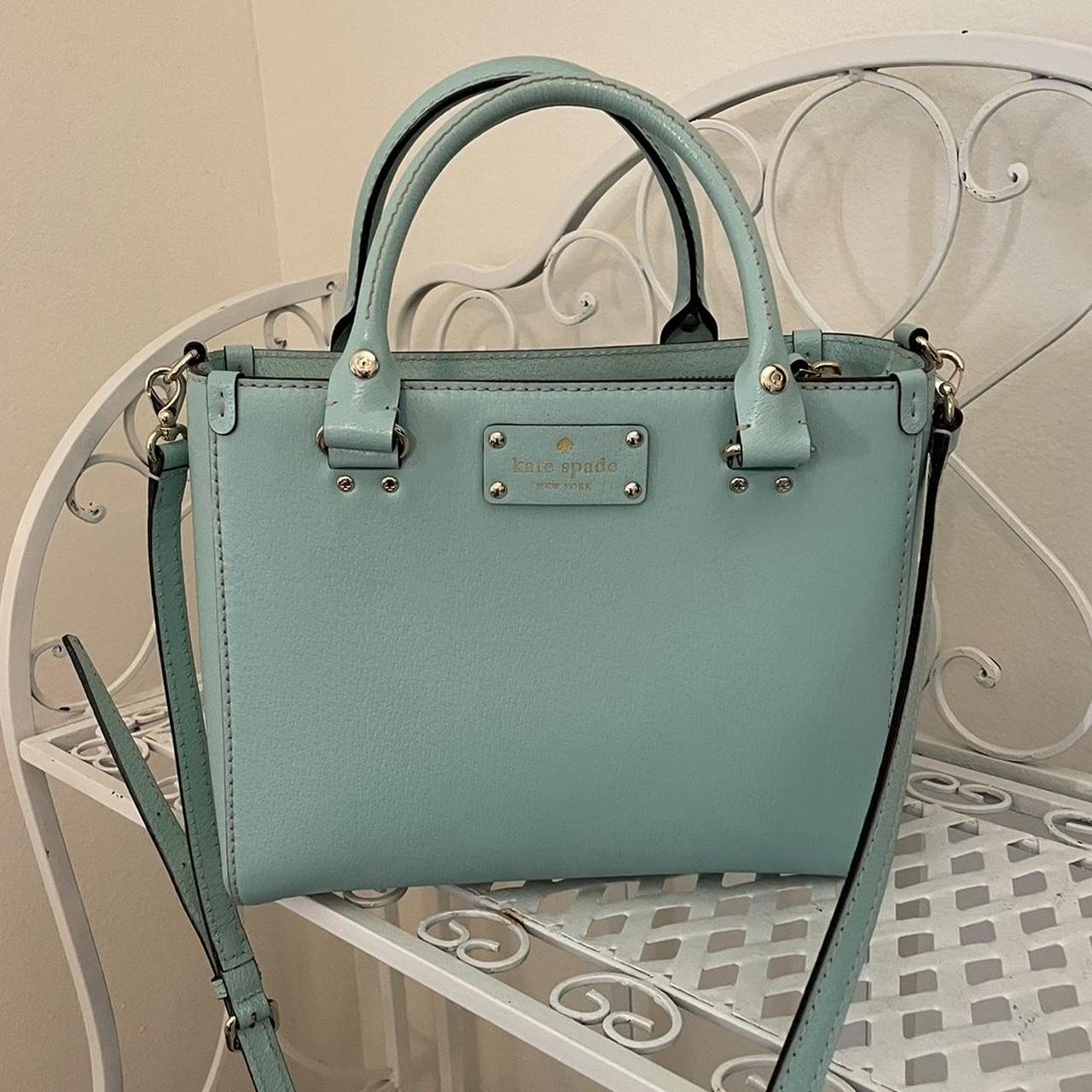 Kate offers Spade Tiffany Blue Purse Handbag with shoulder strap