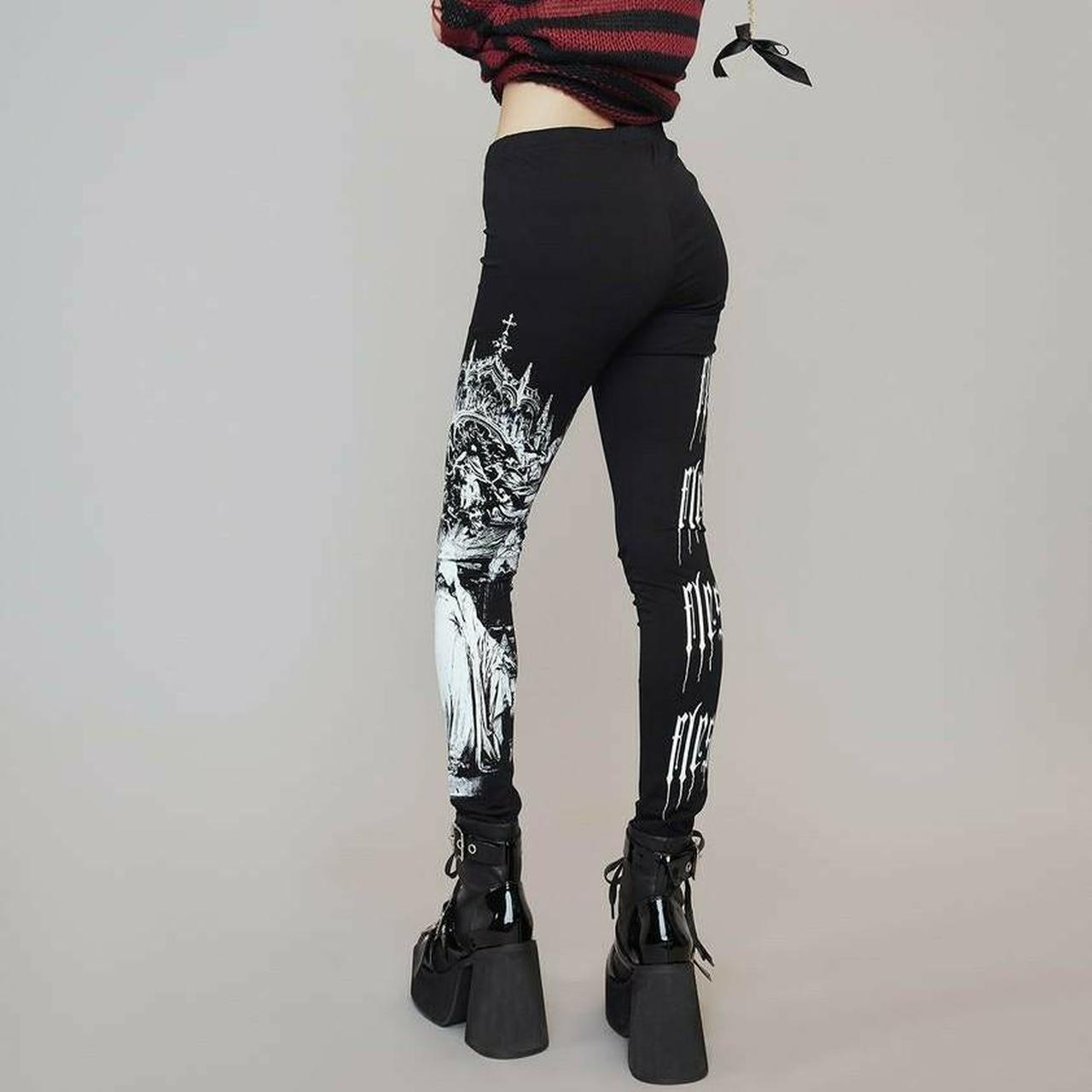 Dolls Kill Women's Black Leggings Depop