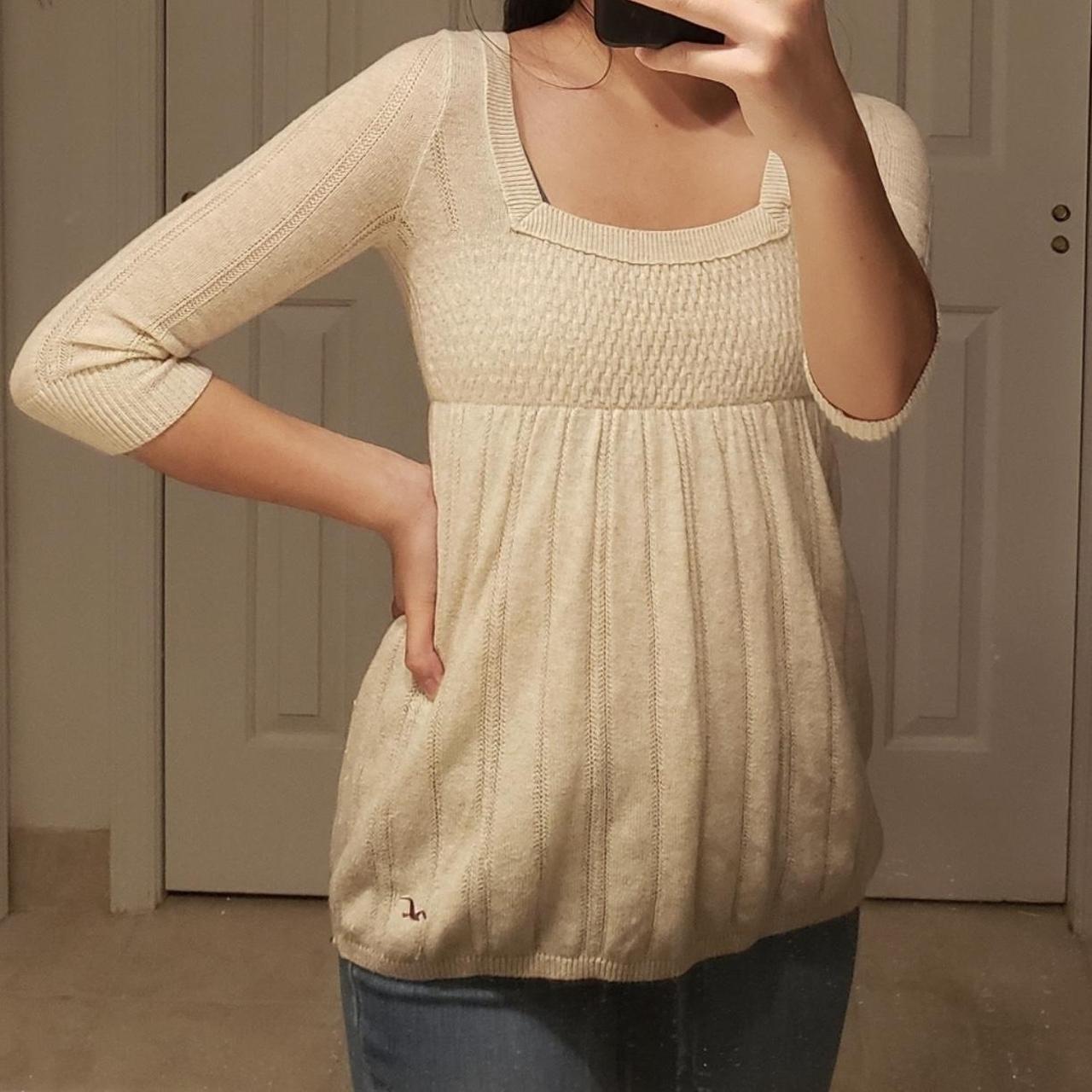 Hollister Co. Women's Cream Top Depop