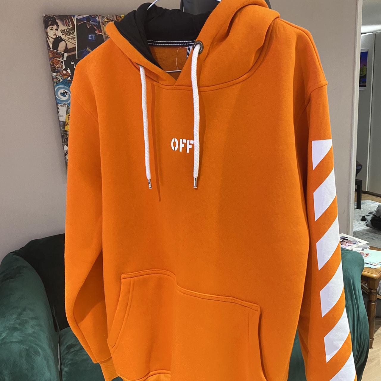 Orange white hoodie online