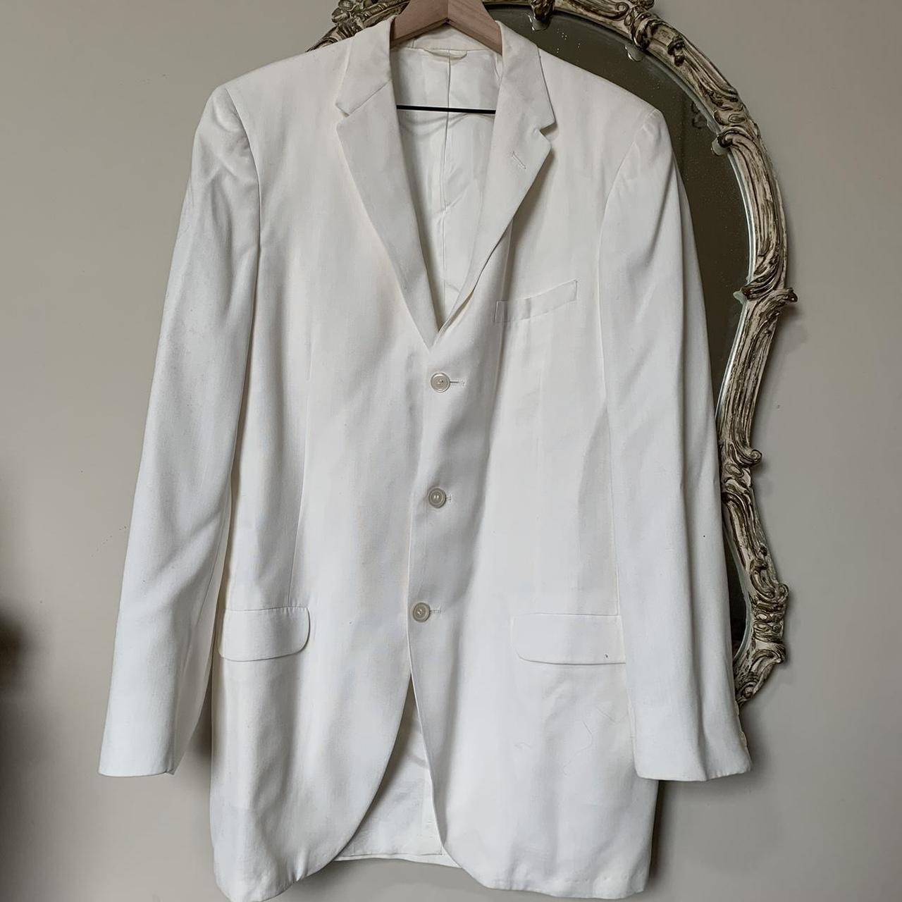 Vintage White Blazer   Lined, button detail, stunning... - Depop