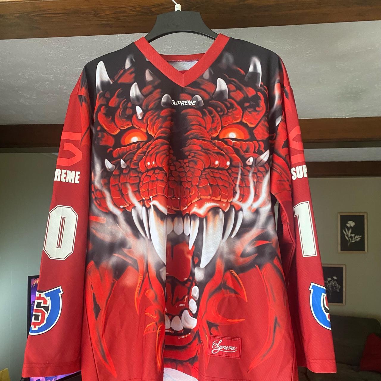 Supreme “freaky” hockey jersey - Condition 9/10 - Depop