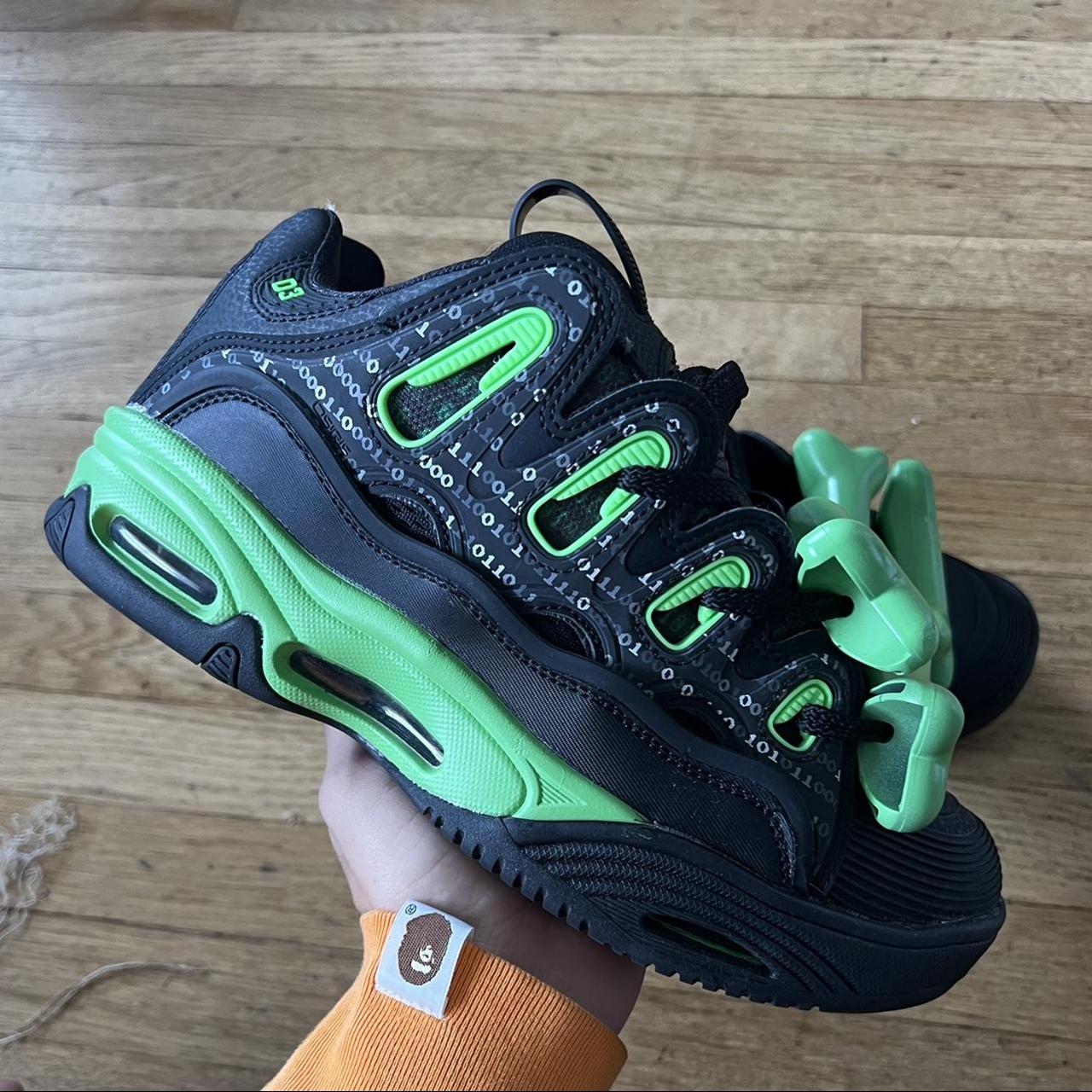 DC Shoes Men's Black and Green Trainers | Depop