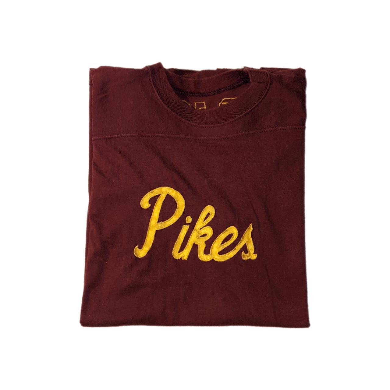 burgundy and gold shirt