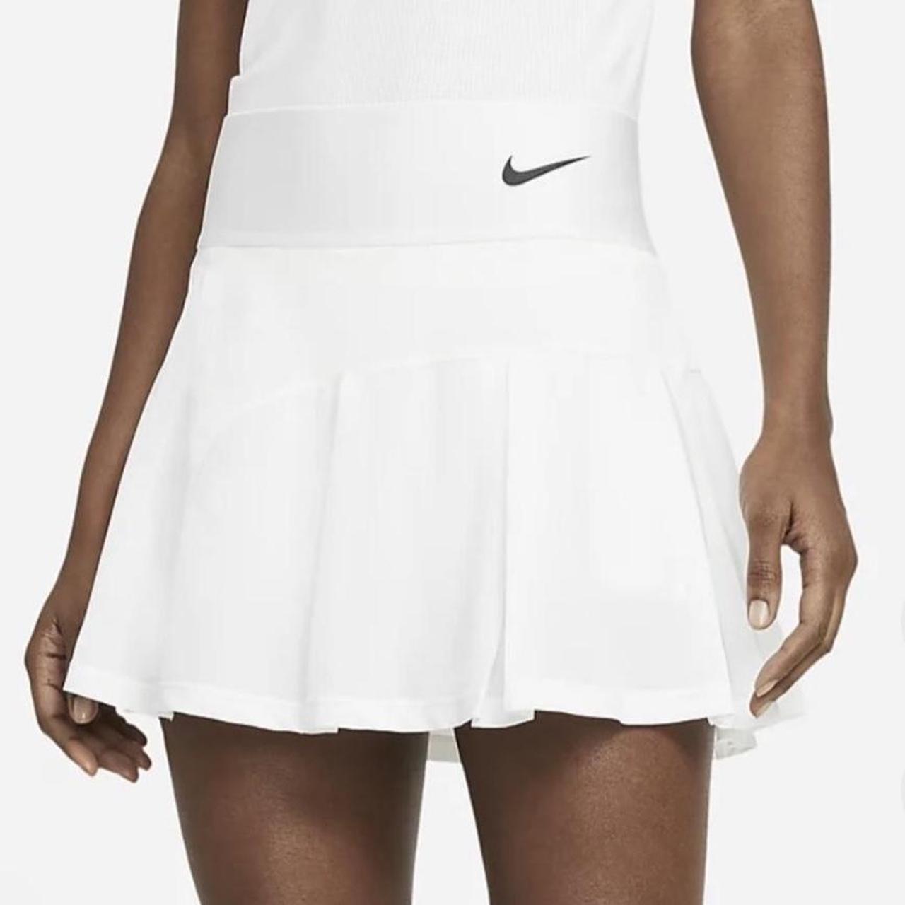 pleated white nike skirt