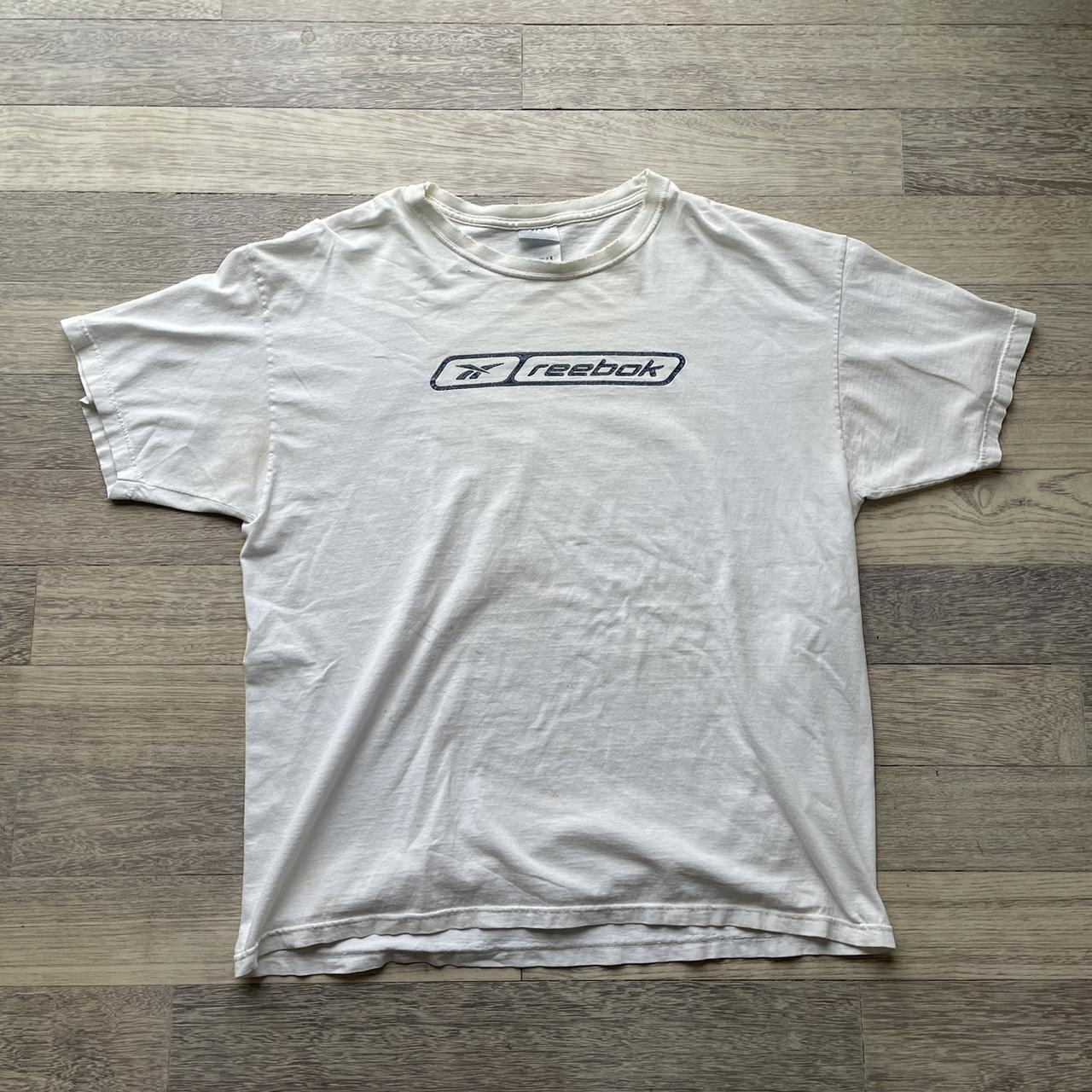 Reebok Men's White and Blue T-shirt | Depop