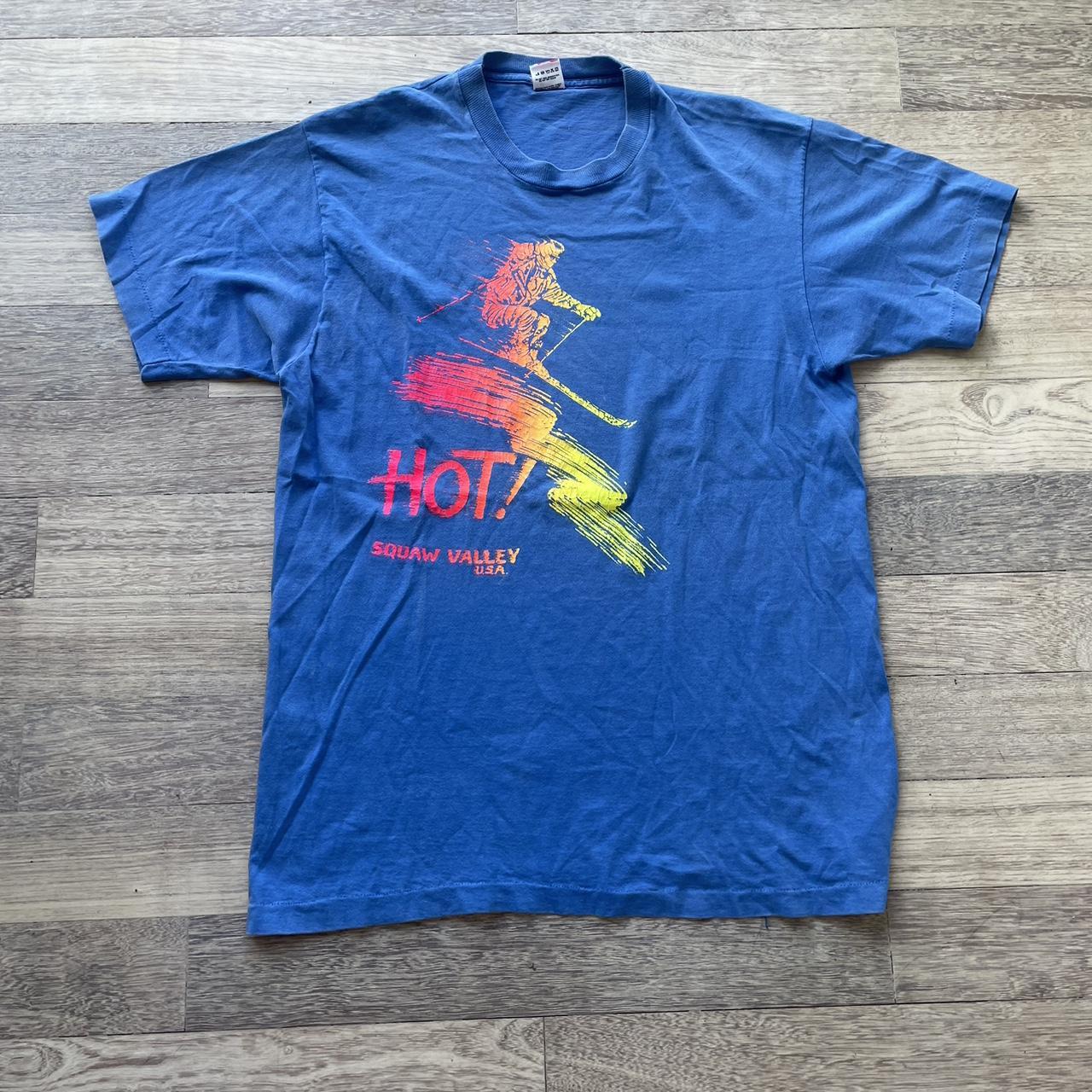 Vintage late 80s/ early 90s skiing t shirt. Single... - Depop