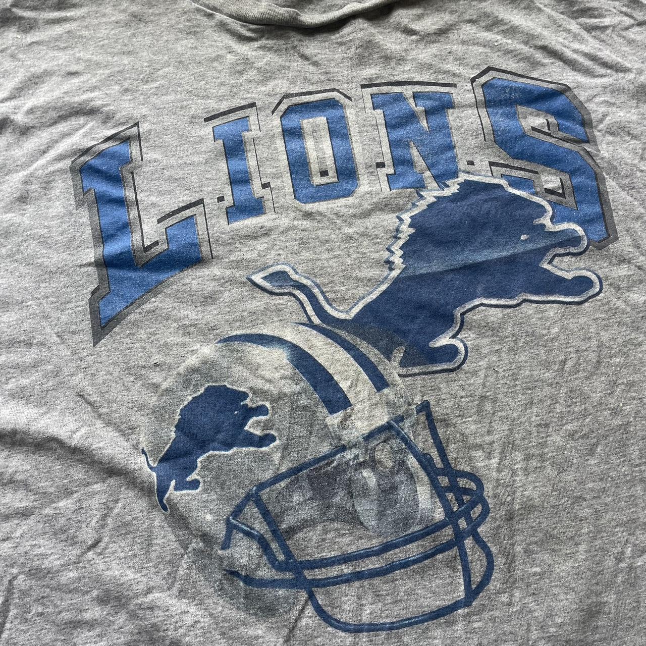 Men's Starter Gray Detroit Lions Retro Logo T-Shirt Size: Small