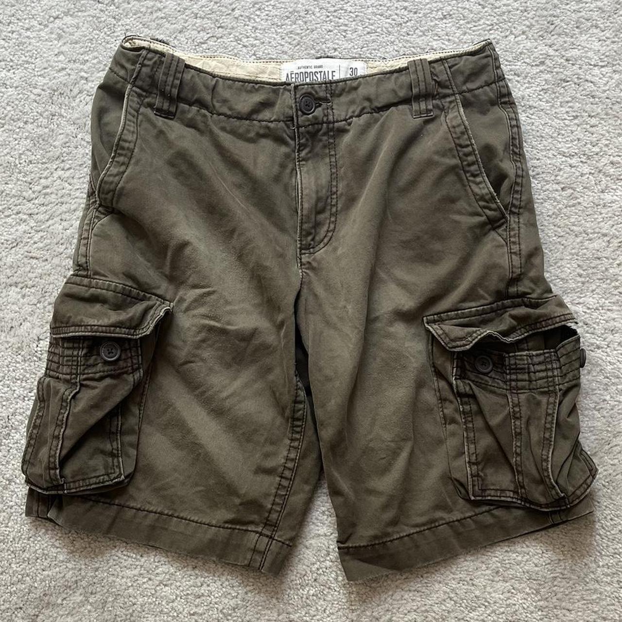 Aeropostale Men's Brown and Khaki Shorts | Depop