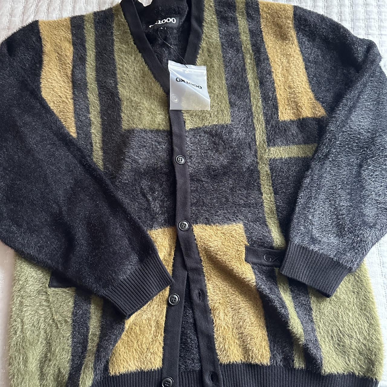 GX1000 fuzzy cardigan Bought but never worn Mens large - Depop