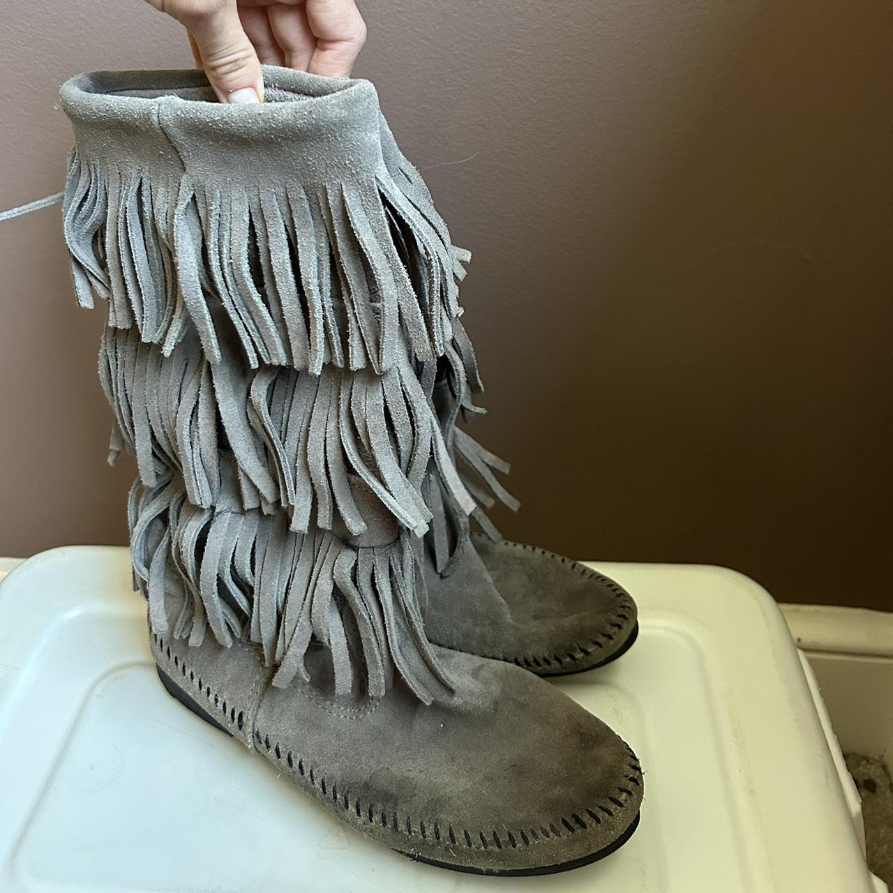 minnetonka fringe boots sale