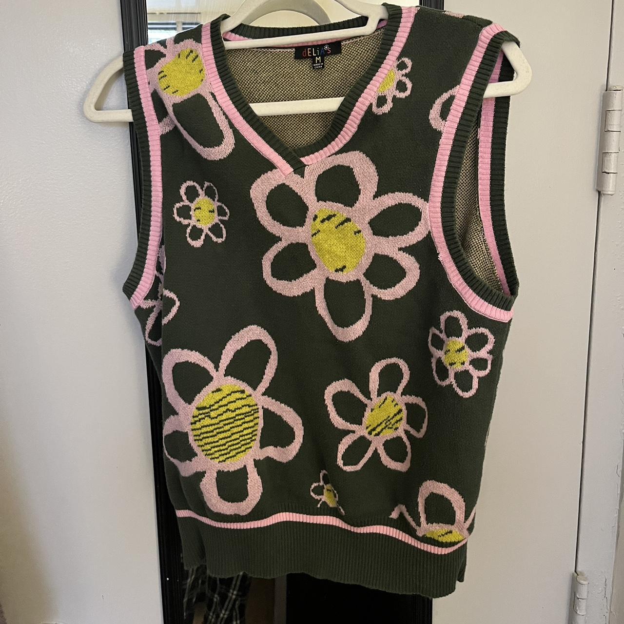 Delia's Women's Green and Pink Jumper (3)