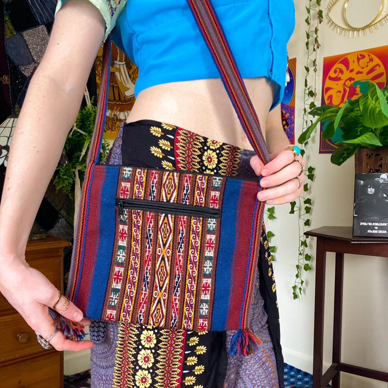 Cute hippie tapestry bag with zip fastening…. - Depop