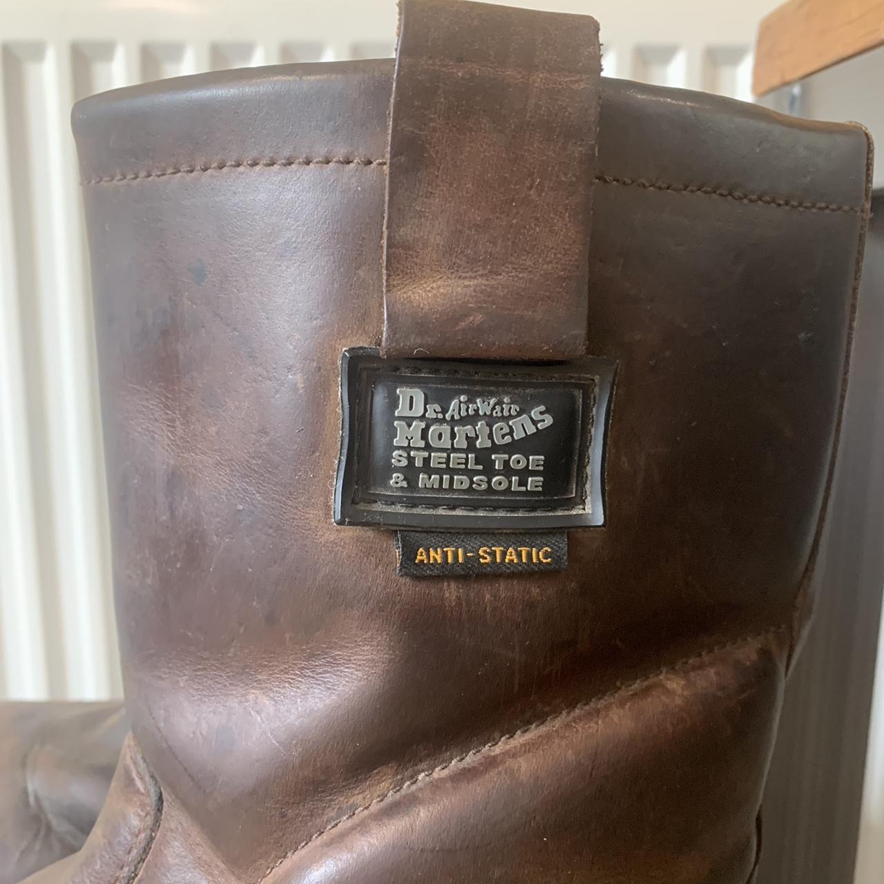 Vintage doc Martin steel toe industrial boots size... - Depop