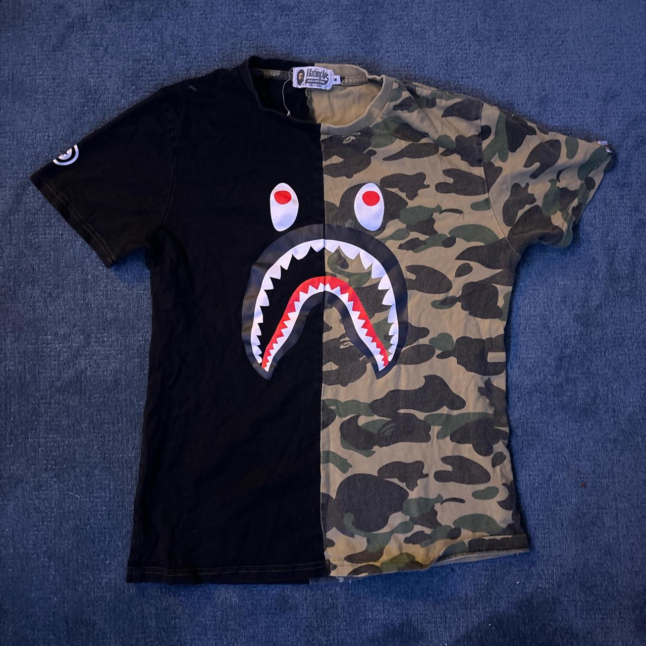 Bape Split Camo/Black online Shark Tee