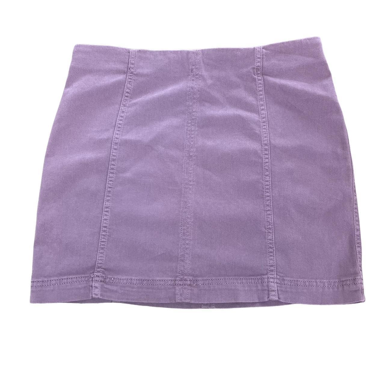 Free People purple denim mini skirt dusty lavender... - Depop