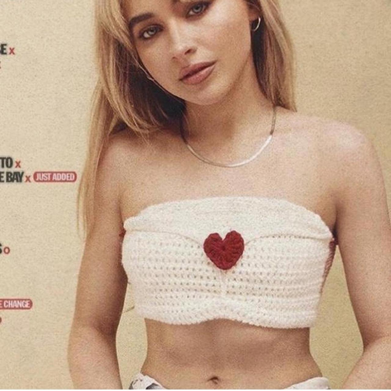 Crochet crop top (Sabrina Carpenter crochet top)...