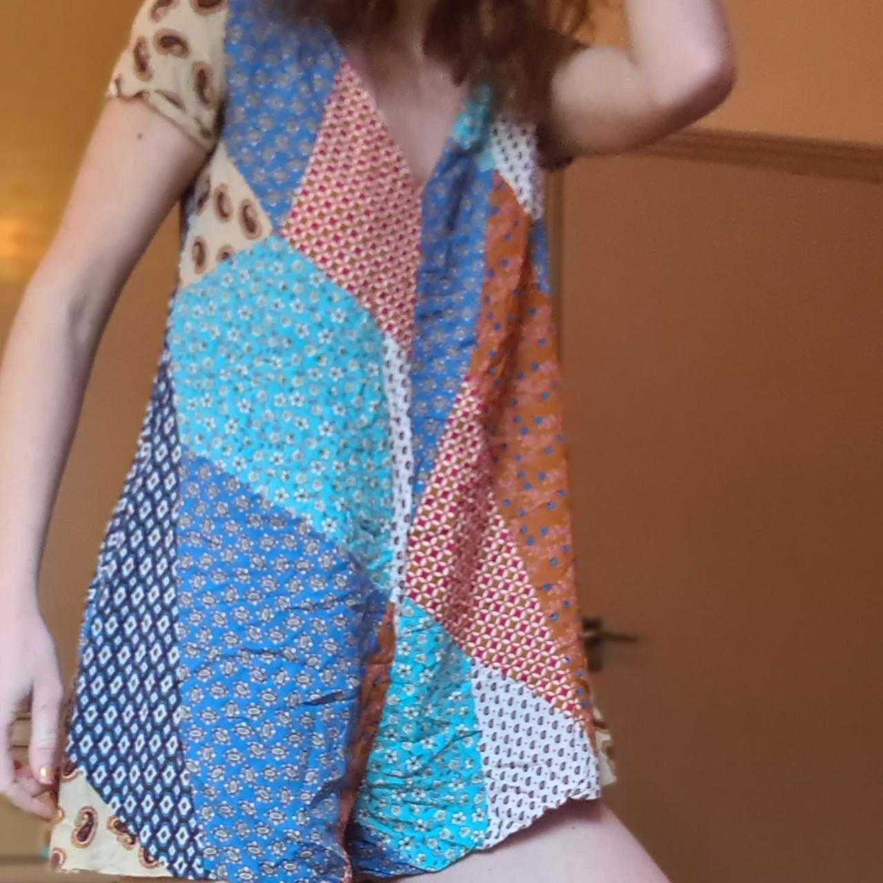 Zara size small patch work paisley print playsuit.... Depop