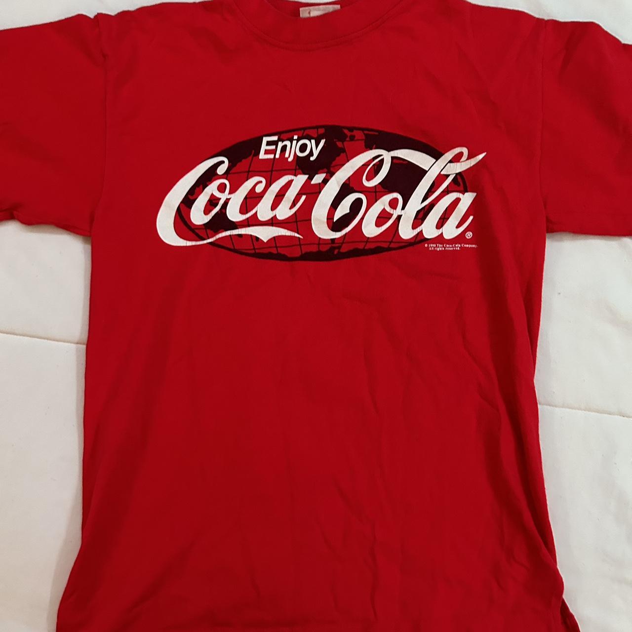 Red cotton Coca Cola shirt Fits like medium - Depop