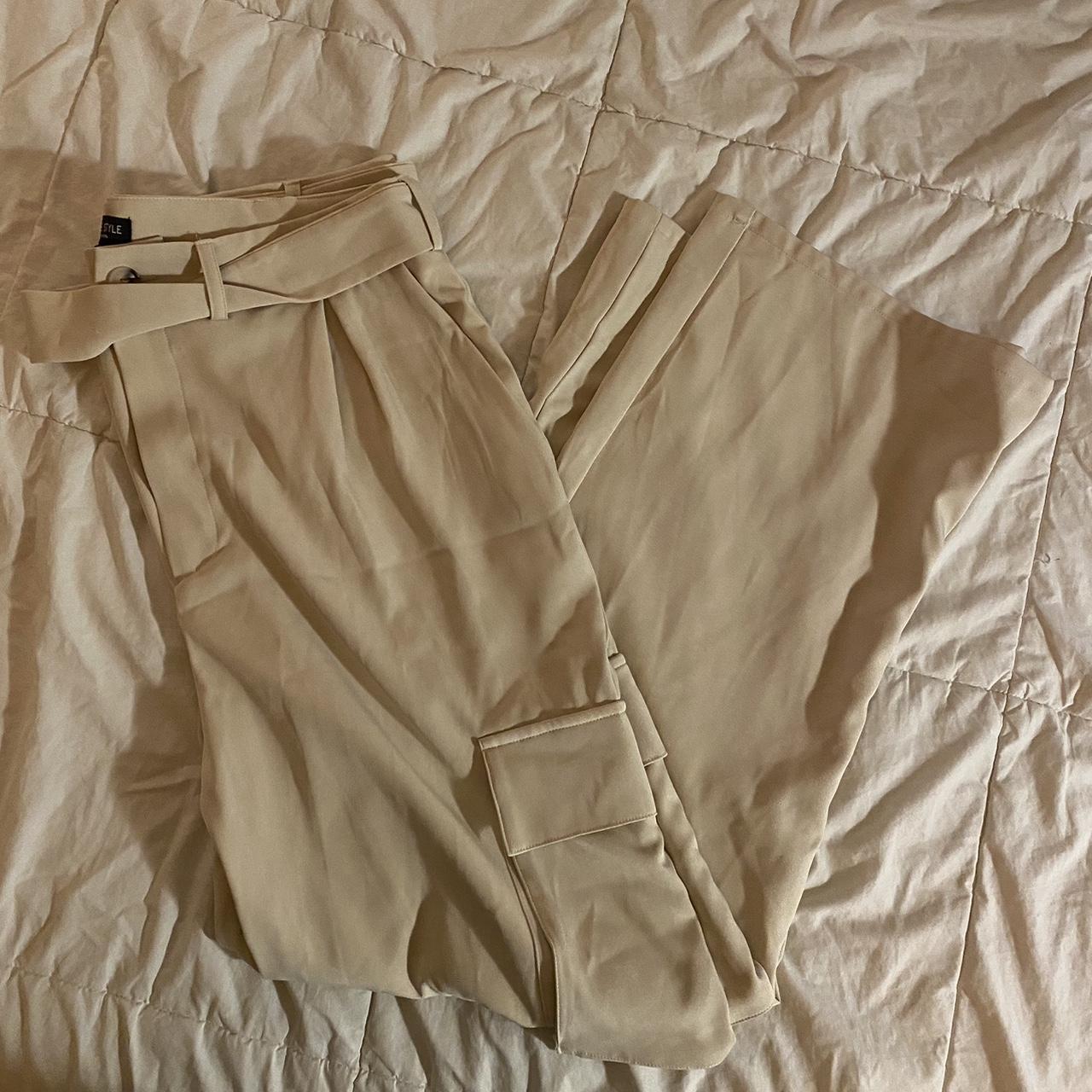 In The Style Curve Women's Tan and Cream Trousers