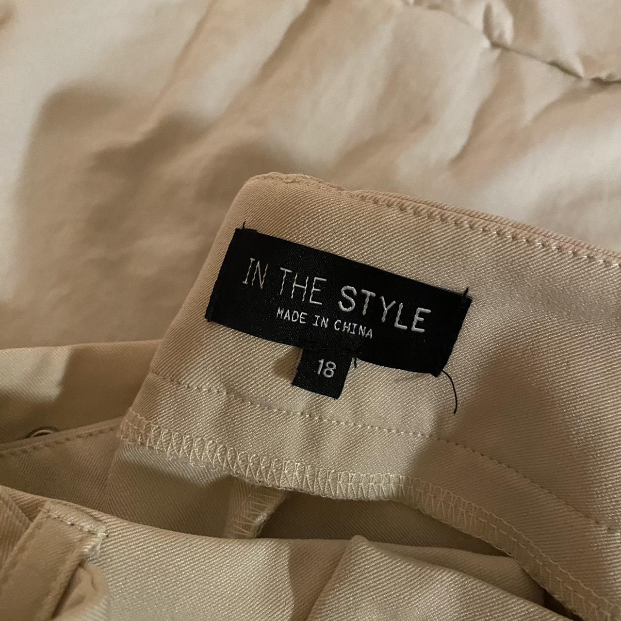In The Style Curve Women's Tan and Cream Trousers (2)