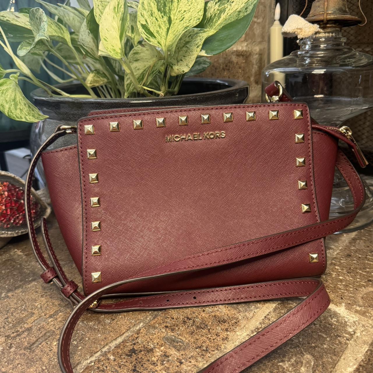 Michael Kors Selma Medium Studded Saffiano Leather. Depop