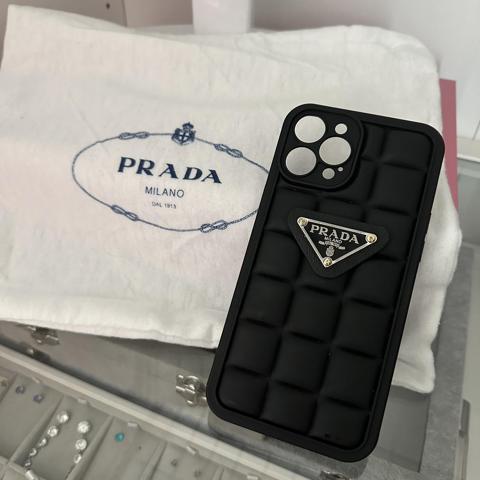 prada iphone 12 pro max case color: black price:... - Depop